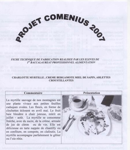 Premi&egrave;re recette r&eacute;alis&eacute;e pour le projet
